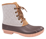 Quilted Rain Boots Lace Up - Heather Gray - F22 - Simply Southern