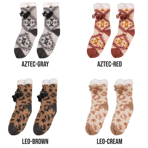 Camper Socks - Aztec / Leopard - F22 - Simply Southern