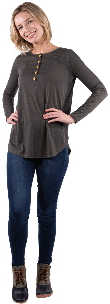 Henley - Dark Gray - SS - F22 - Adult Top