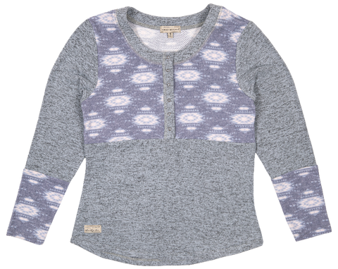 Knit Snap Top - Aztec - SS - F22 - Adult Top