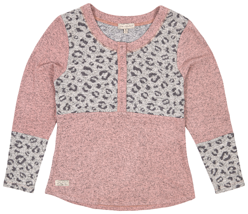 Knit Snap Top - Leopard - SS - F22 - Adult Top