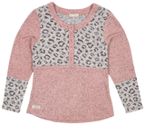 Knit Snap Top - Leopard - SS - F22 - Adult Top