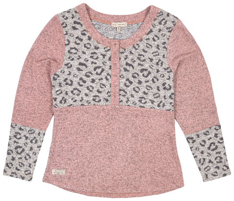 Knit Snap Top - Leopard - SS - F22 - Adult Top