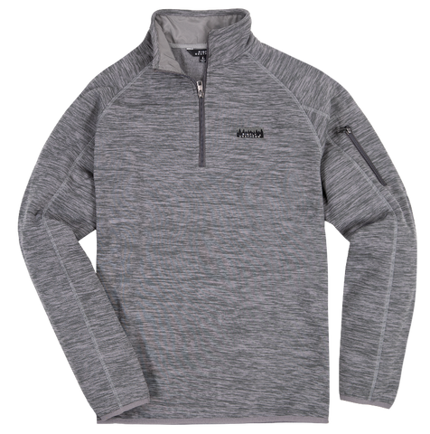 MN Simply Sweater - Quarter Zip Pullover - Heather Gray - F22 - Simply Southern