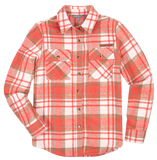 Shacket - Shirt - Pink Salmon Plaid - F22 - Simply Southern