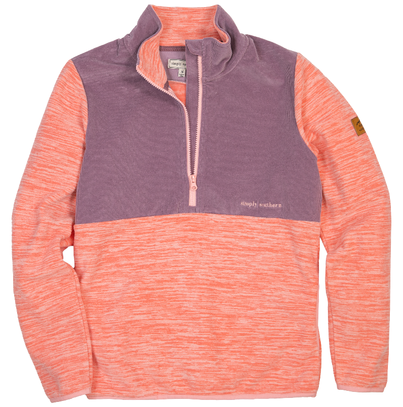 Simply Cordy - Quarter Zip Pullover - Coral - F22 - Simply Southern