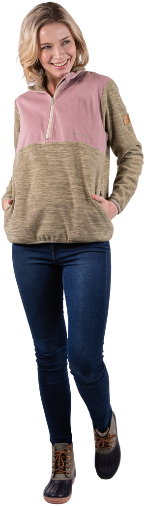 Simply Cordy - Quarter Zip Pullover - Khaki - F22 - Simply Southern