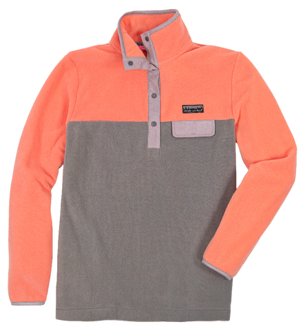 Simply Fleece Quarter Snap Pullover - Coral Gray - F22 - Simply Southern