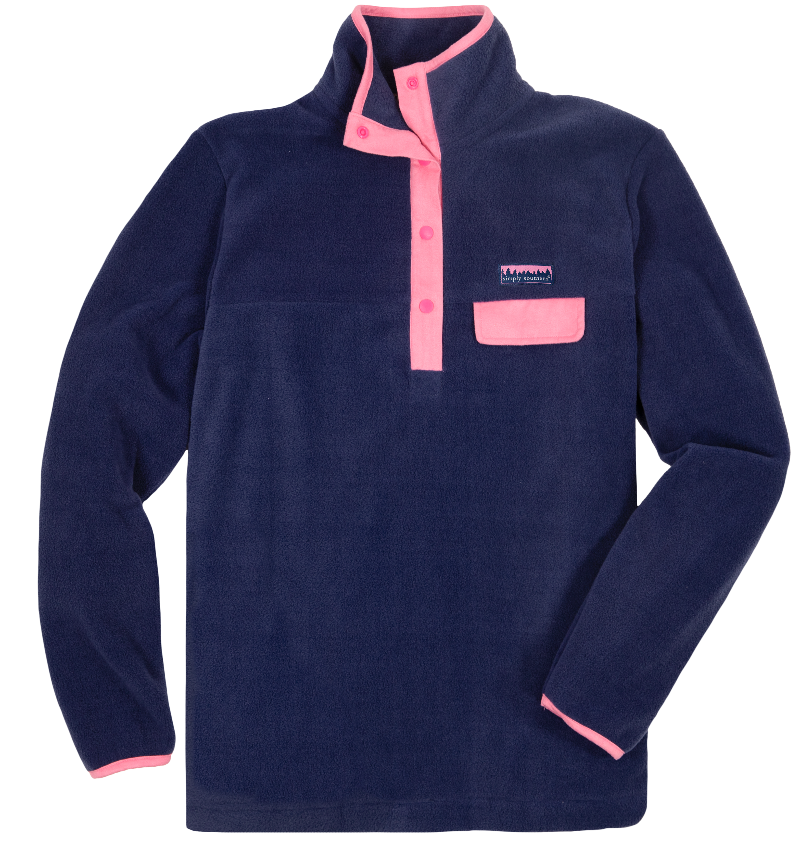 Simply Fleece Quarter Snap Pullover - Navy - F22 - Simply Southern