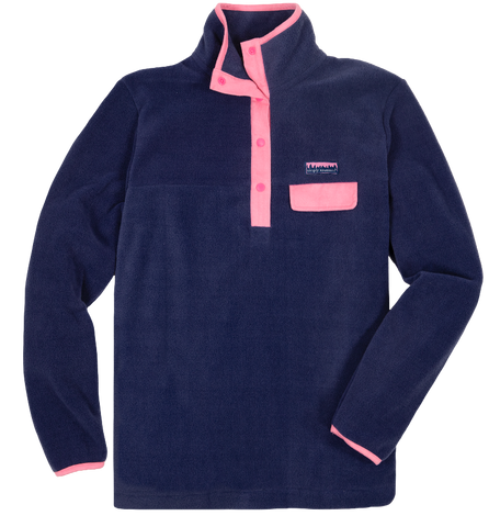 Simply Fleece Quarter Snap Pullover - Navy - F22 - Simply Southern