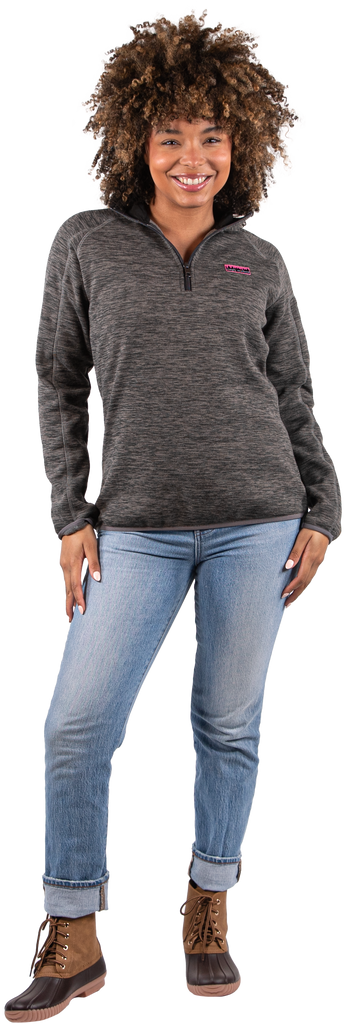 Simply Sweater - Quarter Zip Pullover - Heather Black - F22 - Simply Southern