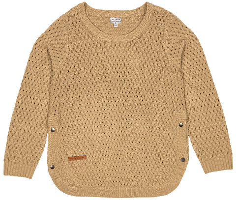 Snap Sweater - Beige - F22 - Simply Southern