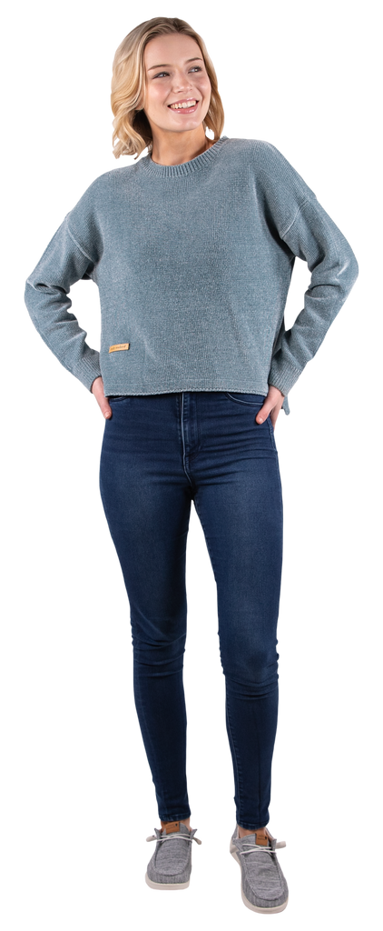 Sweatshirt Chnl Crew - Aegean Blue - F22 - Simply Southern