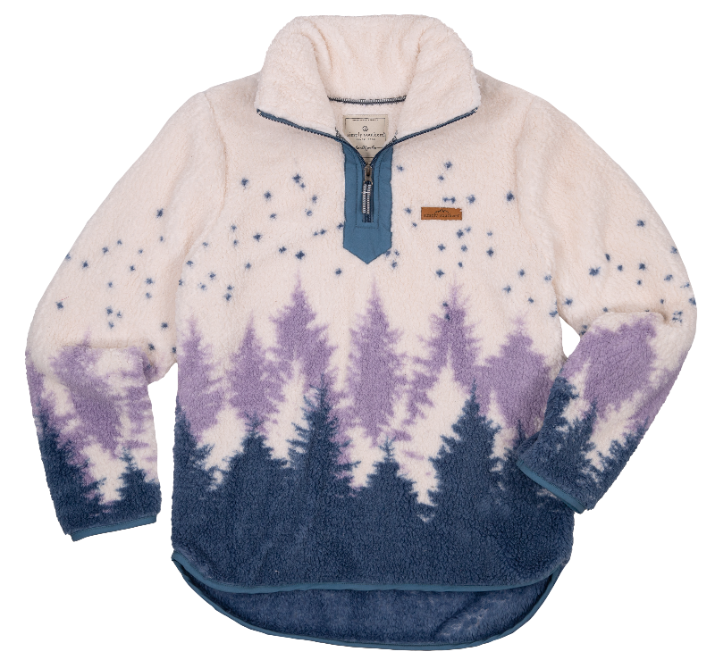 Y-Neck Sherpa Pullover - Tree - F22 - Simply Southern