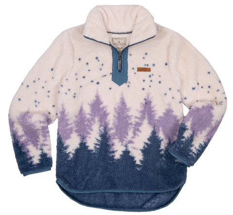Y-Neck Sherpa Pullover - Tree - F22 - Simply Southern