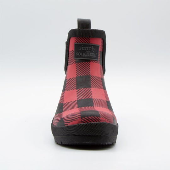 Red buffalo plaid rain boots outlet