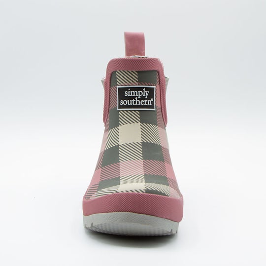 Rain Boots Slip On - Buffalo Grey & Pink - F21 - Simply Southern
