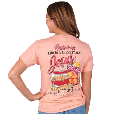 Raised on Chicken Nuggets and Jesus - SS - S22 - Adult T-Shirt