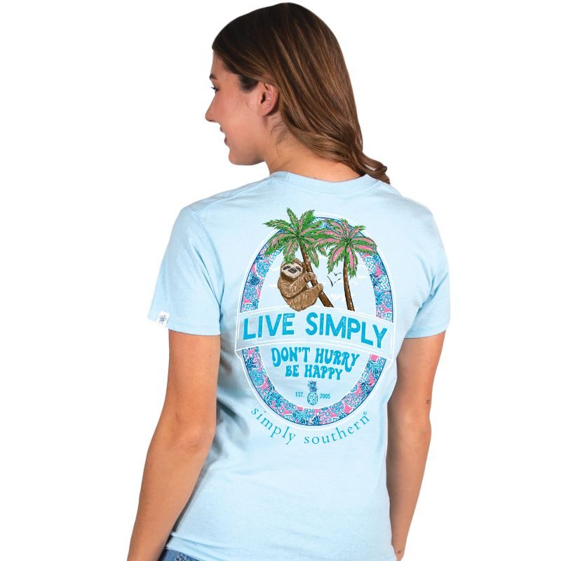 Live Simply Don't Hurry Be Happy - Sloth - S23 - SS - Adult T-Shirt