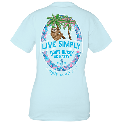 Live Simply Don't Hurry Be Happy - Sloth - S23 - SS - Adult T-Shirt