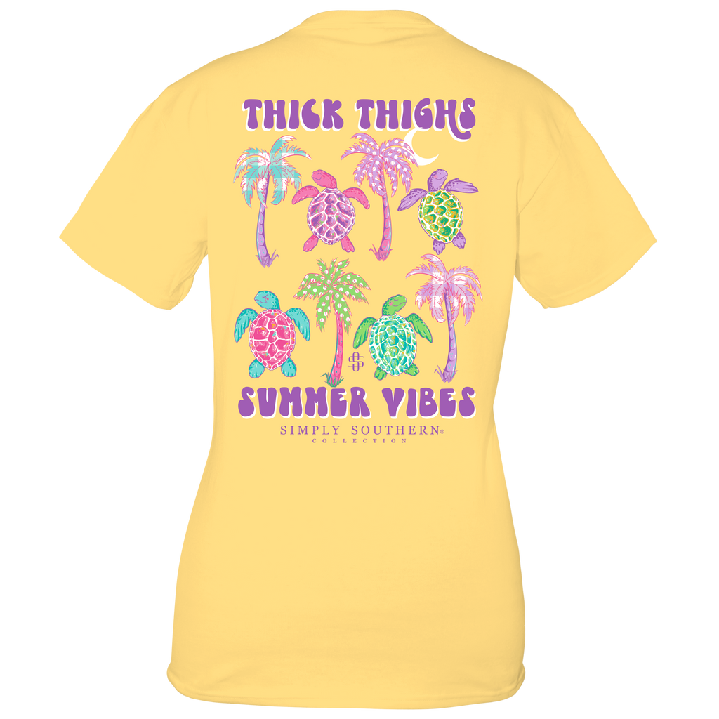 Thick Thighs Summer Vibes - Sea Turtles - S23 - SS - Adult T-Shirt