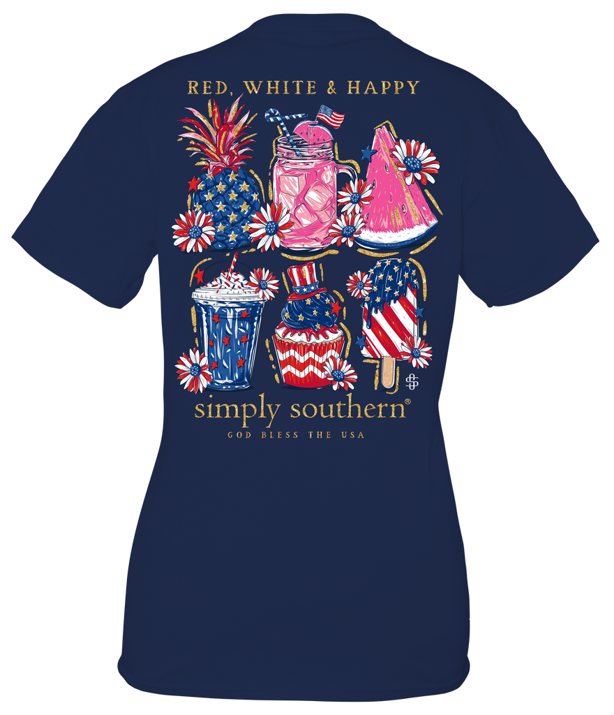 Red, White & Happy - USA - S23 - SS - Adult T-Shirt