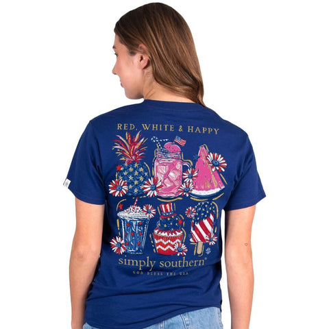 Red, White & Happy - USA - S23 - SS - Adult T-Shirt