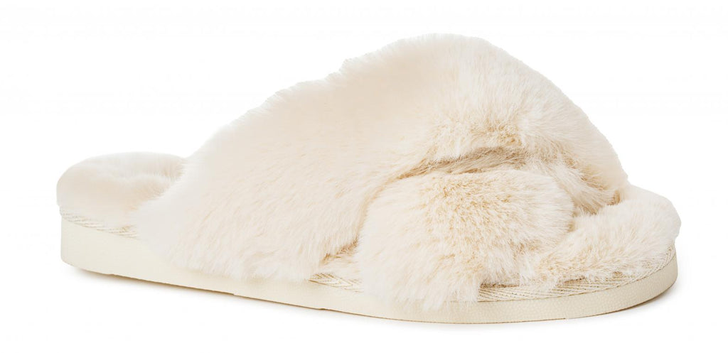 Slumber Faux Fur - Cream Slippers - Boutique by Corkys