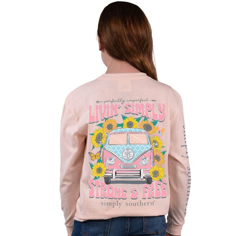 Perfectly Imperfect - Livin Simply Strong & Free - Hippie Van - SS - F22 - YOUTH Long Sleeve