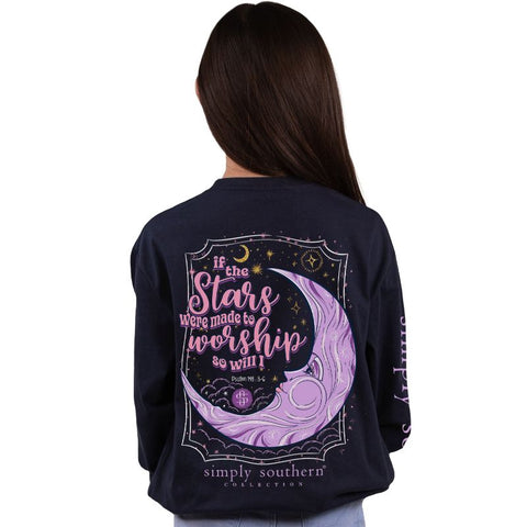 If The Stars Were Made To Worship So Will I - Moon - SS - F22 - YOUTH Long Sleeve
