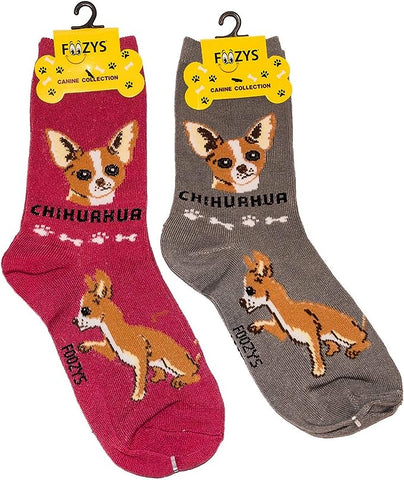 Graphic Adult Socks - Foozy - Chihuahua