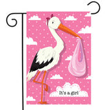 It's A Girl Stork - Garden Flag