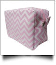 Light Pink - Chevron Cosmetic Bag