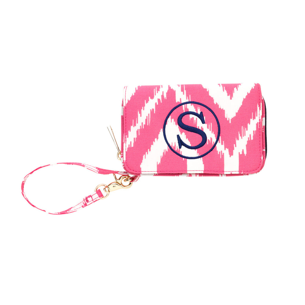 Pink Ikat - Wristlet