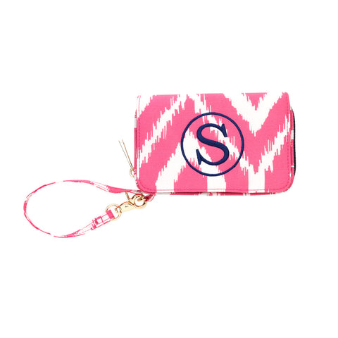 Pink Ikat - Wristlet